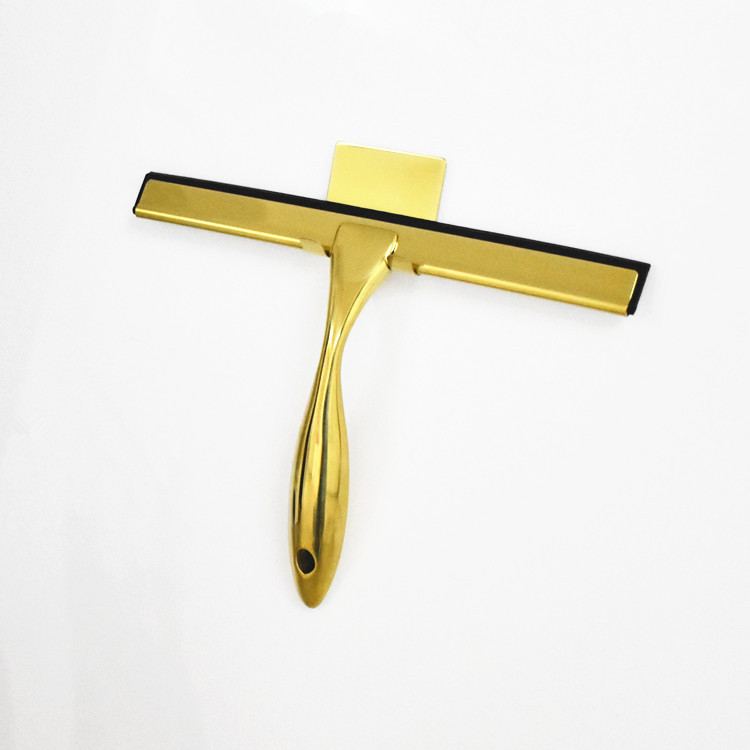 Shower Squeegee For Shower Door 12 Inch Bathroom Squeegee For Cleaning Windows, Kitchen, Mirror & Car Glass, Gold Stainless Steel_voghion.com