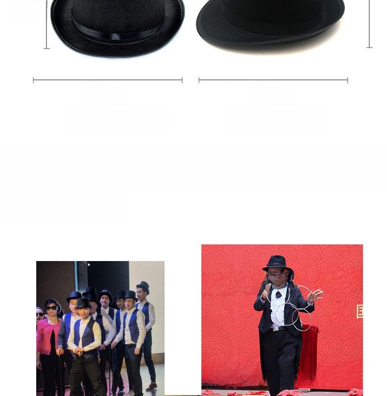 Magic Hat Jazz καπέλο παιδικά σκηνικά απόδοσης ενηλίκων καπέλο μάγου ειδικό καπέλο φόρεμα απόδοσης_voghion.com