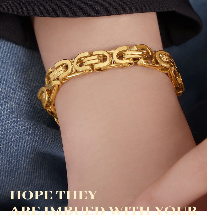 Herren- und Damenschmuck Übertriebene Metallarmbänder Unisex-Stil Schmuck All Match Titanstahlarmbänder_voghion.com