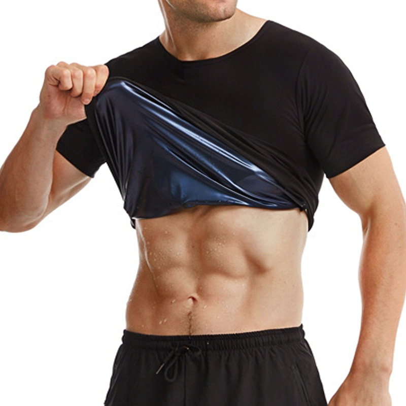 Fiess Shapewear Herren Saunaanzug Body Shaper Shirt Gewichtsverlust Weste Taillentrainer Korsett Schlankheits-Schweißoberteile Trainingsanzüge_voghion.com