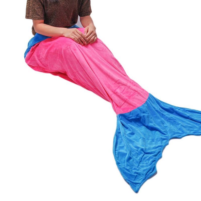 Saco de dormir con dibujos de sirena y tiburón, a prueba de patadas, para niños, de franela, con aire acondicionado, para adultos_voghion.com