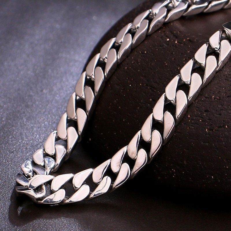 Collana cubana in argento sterling per uomo, elegante e alla moda, regalo hip-hop con catena spessa._voghion.com