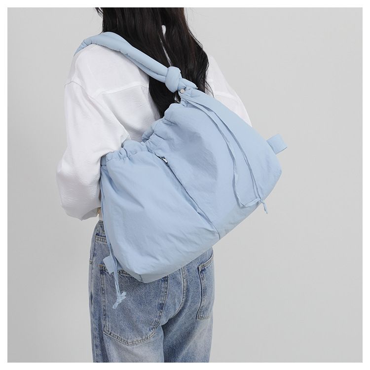 New style portable down cotton bag winter versatile fashion shoulder messenger bag multifunctional pleated casual backpack_voghion.com