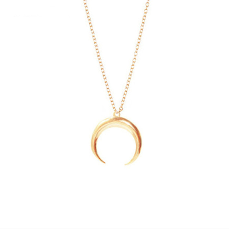 316L Rvs 20mm Maan Hanger Ketting hoefijzer ox hoorn Hoogglans Collier Drop Shipping Sieraden_voghion.com