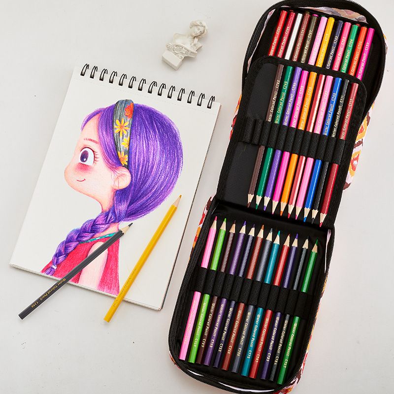Astuccio portapenne da 72 colori con grande capacità - Tonalità vivaci Macaron e Morandi, organizer portatile per articoli artistici per studenti e artisti_voghion.com