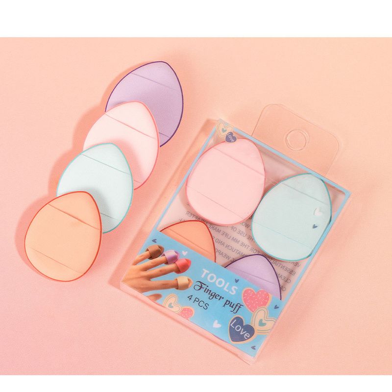 Puf de pudră umedă și uscată, utilizare dublă, machiaj facial cu vârful degetelor, pachet de 4 mini puf de pudră pentru degetul mare, instrument de înfrumusețare portabil_voghion.com