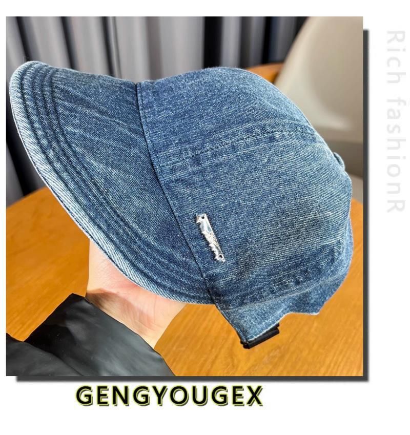 Spring and Summer Washed Old Cowboy Fisherman for Women Outdoor Versatile Duck Tongue Sunscreen with Wide Eaves to Show_voghion.com
