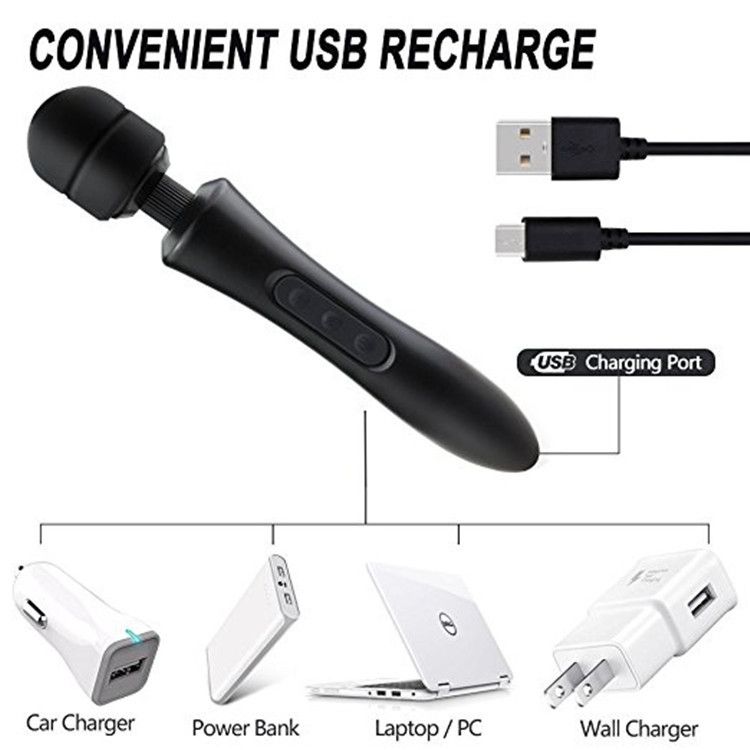 USB Opluedstatiounen Vibration Stick 20 Frequenz staark Äerdbiewen Ultra Large Vibration Massager_voghion.com