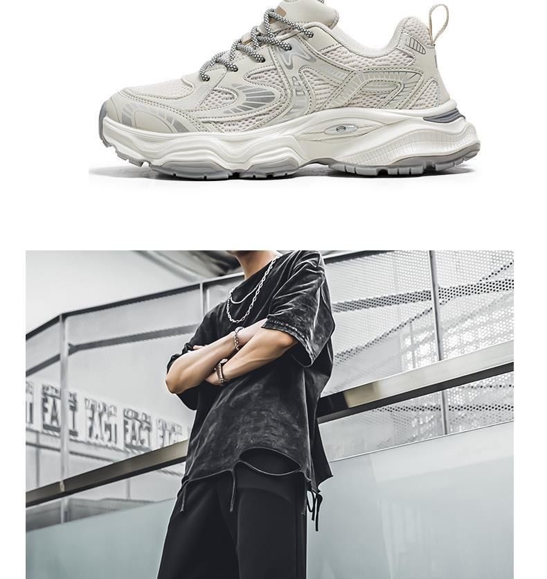 Men's Shoes Mesh Shoes Men's Versatile Platform Sneakers Casual Daddy Shoes Men's_voghion.com