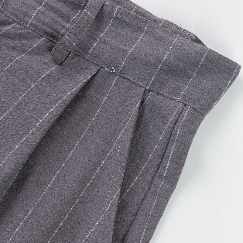 American Style Autumn Simple Striped Straight High Waist Loose Versatile Floor-Length Casual Suit Pants For Men_voghion.com