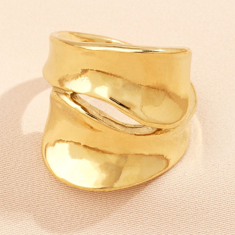 Titanium ring for women, not fading, three-dimensional geometric exaggeration, personalized handwear, stainless steel_voghion.com