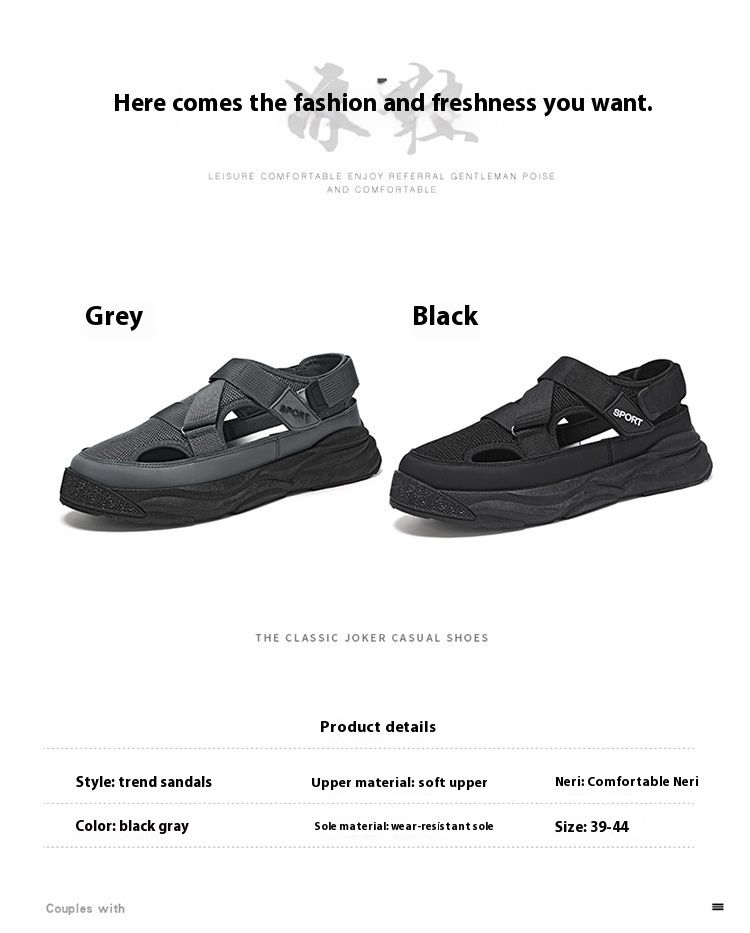 Dongdong Nya Sommar Andningsbara Strand Herrskor Baotou Sport Sandaler_voghion.com