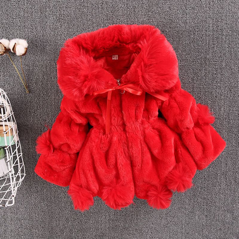 Abbigliamento per bambini Cappotto in pelliccia sintetica per bambini, spesso, taglia piccola e media, stile coreano, cappotto in pelliccia sintetica per bambine, cappotto in cotone per neonati_voghion.com