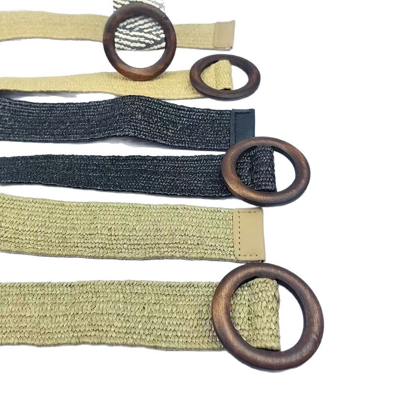 Cintura da donna in paglia intrecciata in stile coreano 2025, semplice, versatile, decorativa, elastica_voghion.com