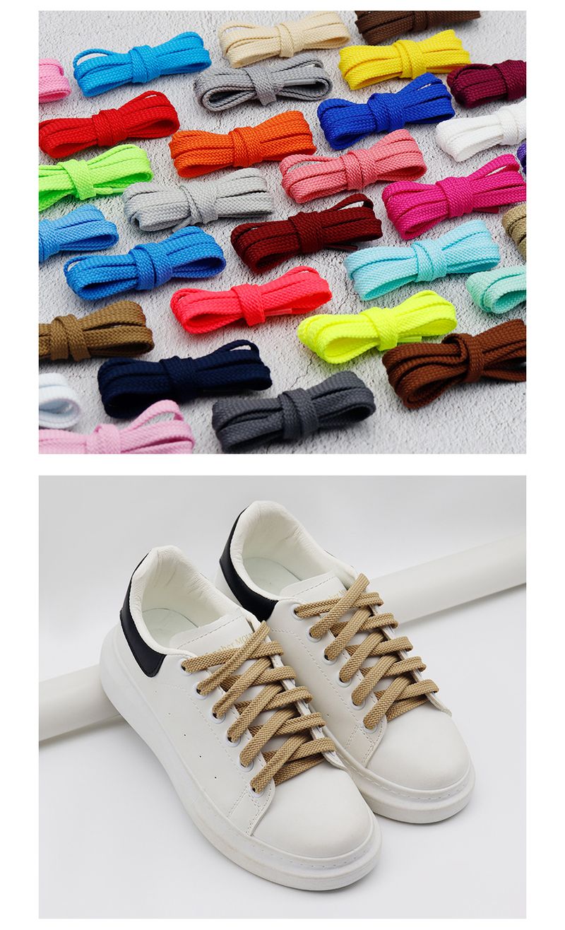 Accessori per scarpe lacci piatti classici NB in poliestere lacci versatili scarpe casual colore unito_voghion.com