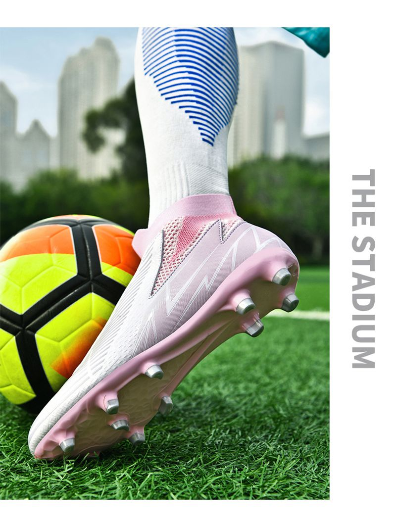 Fodboldsko til mænd Topkvalitets fodboldstøvler Klamper Græs Højkvalitets Trend skridsikker høj ankel Komfortabel træning_voghion.com