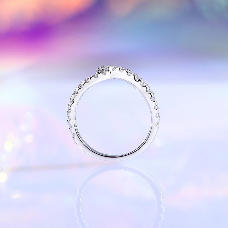 925 Sterling Silver HW Diamond Stacking For Women Asymmetric Cross Single Row Zircon Ring Ins Style High-end Feel_voghion.com