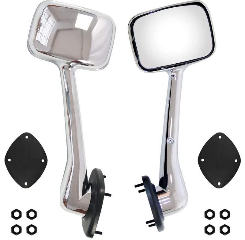 2PCS Hood Mirror Fit For Freightliner Cascadia 2008-2016,Pair Hood Mirrors Kit Trucks Driver Left And Passenger Side Pair (Chrome)_voghion.com