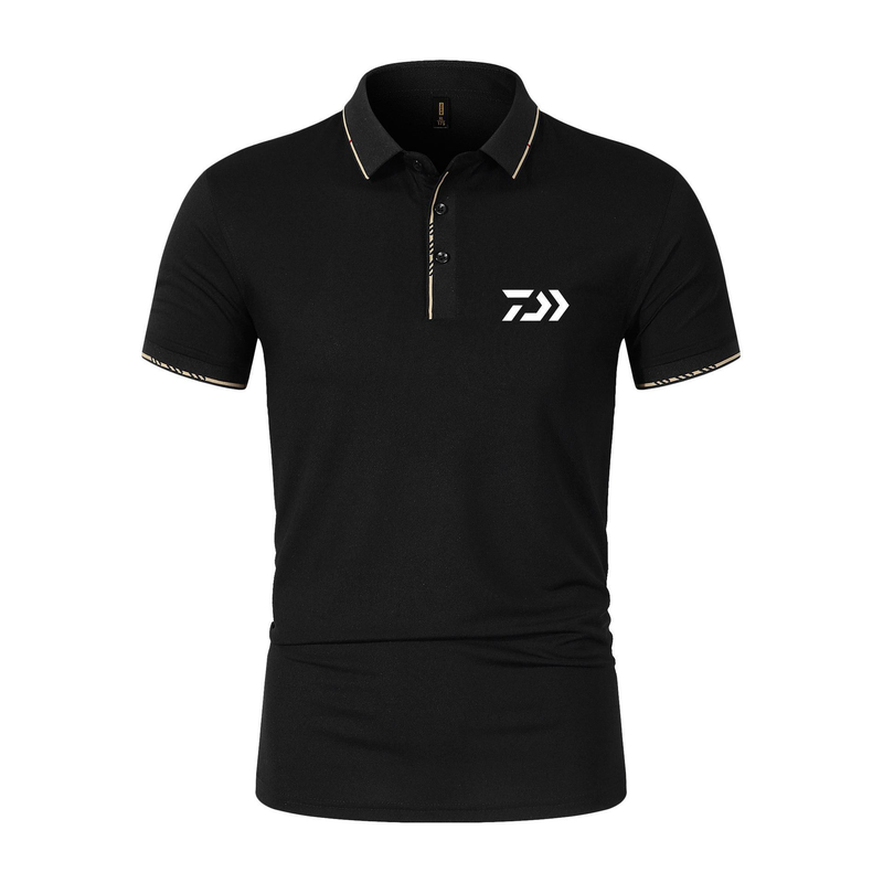 Polo shirt herre kortærmet revers top 2023 nyt trendy mærke ensfarvet enkel og slim fit is silke print T-shirt_voghion.com