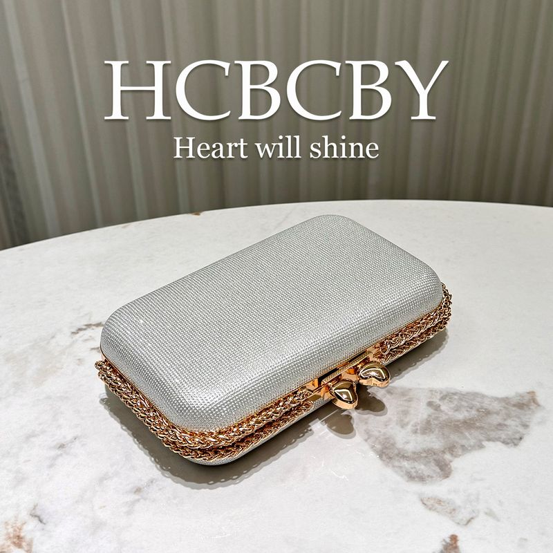 Borsa a mano minimalista con glitter argento - Elegante borsa da sera da donna per occasioni formali_voghion.com