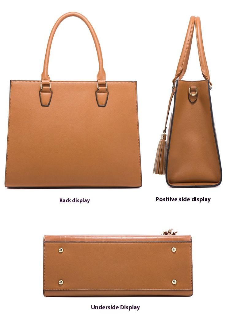New Large Capacity Crocodile Pattern Handbag Fashionable Tassel Bag Trendy Single Shoulder Diagonal Four Piece Set Mother Bag_voghion.com