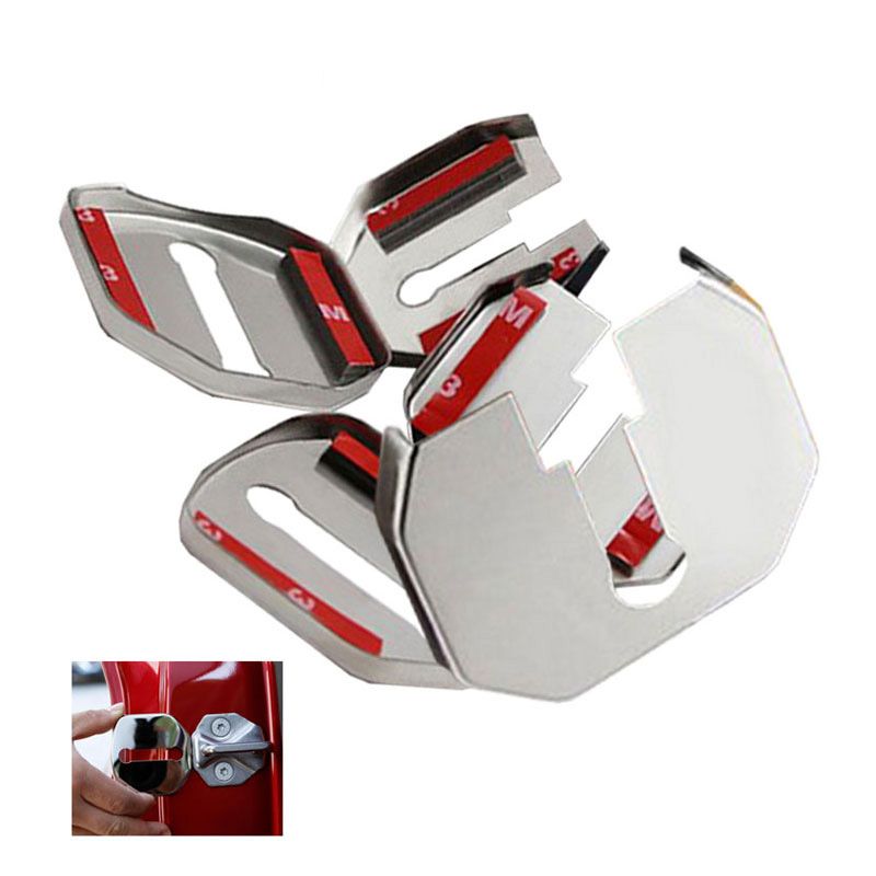 5 Pcs Accessories Vehicles Protective Car Door Lock Cover Stainless Steel 13 EcoSport Left 3 Right 2 for Ford_voghion.com