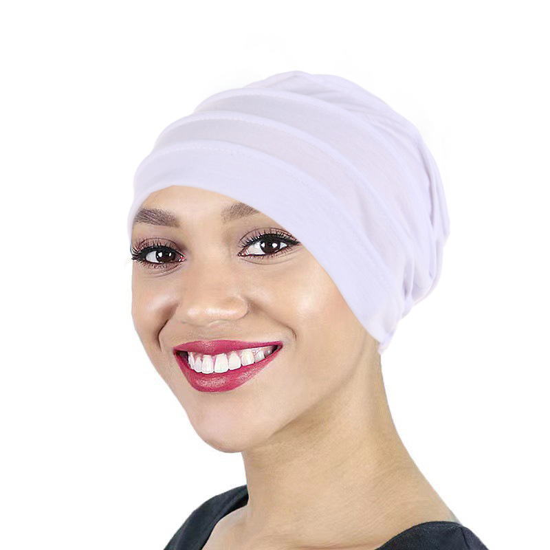 women's elastic pleated hexagonal hat Muslim base hat in stock_voghion.com