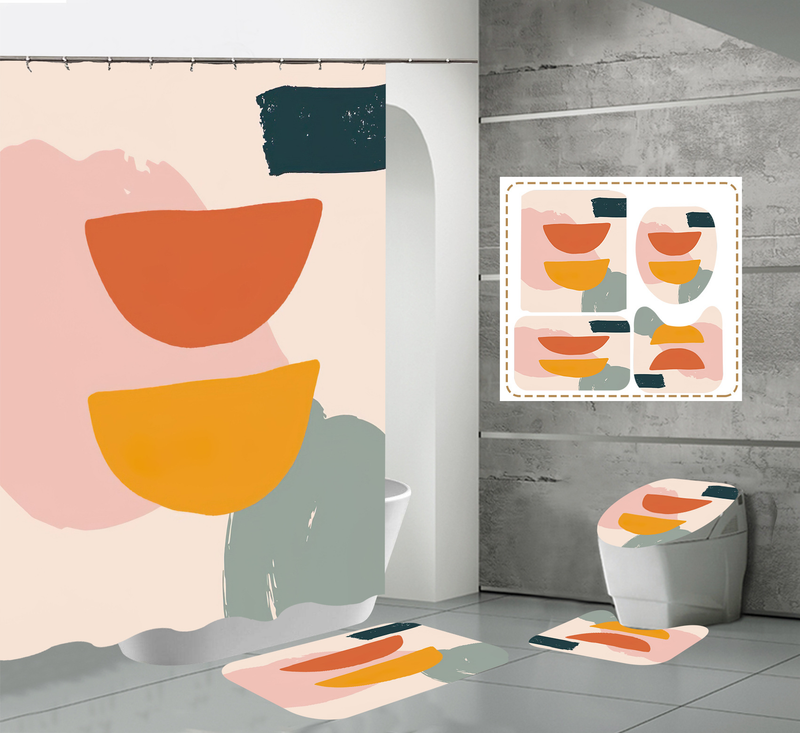 Nordic modern high-definition digital printing waterproof and anti fog polyester high-end hotel partition bathroom_voghion.com