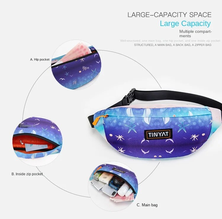 Marsupio da uomo Borsa per cellulare sportiva da corsa all'aperto Zaino a tracolla monospalla in tessuto di nylon idrorepellente_voghion.com