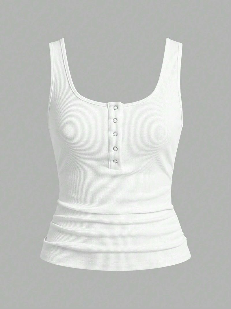 Damenbekleidung 2-teiliges Damen-Set, einfarbig, Weste, Oberteil, Hosenträger, Hose mit weitem Bein, Alltag, Freizeit_voghion.com