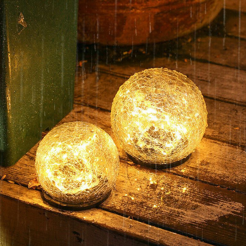 Luci solari in barattolo di vetro - Effetto vetro rotto, LED a 4 colori cangianti, Decorazione da appendere/appendere all'esterno impermeabile_voghion.com