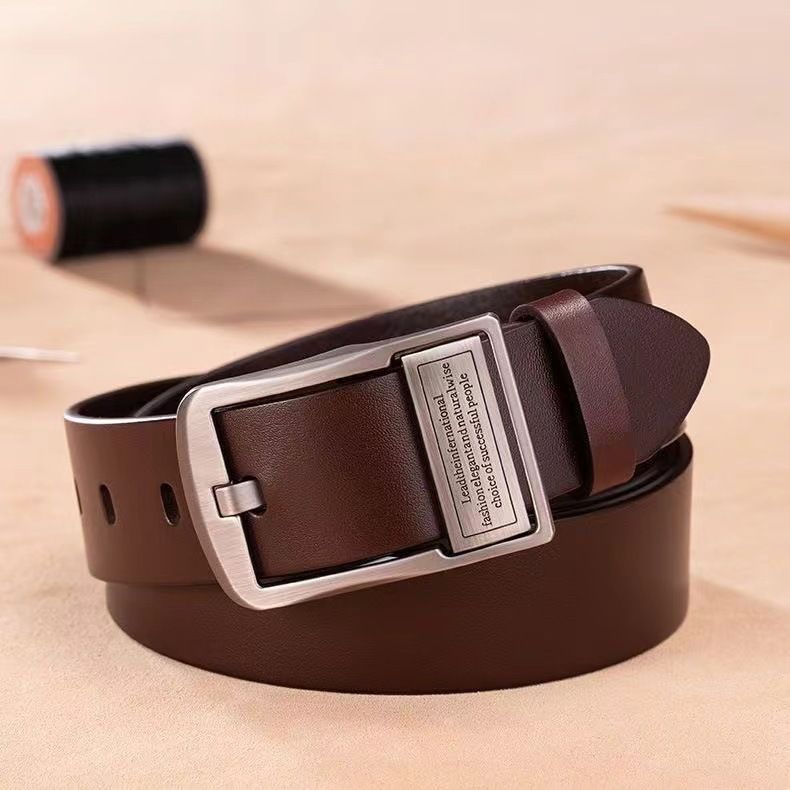 2025 New Double-Sided Pin Buckle Rotatable Versatile Business Fashion Casual Leather Men's Belt_voghion.com