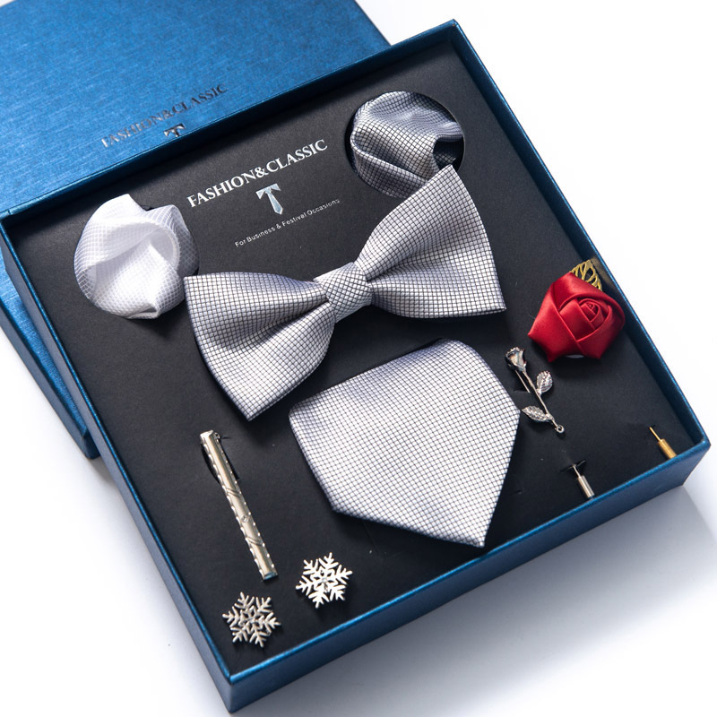 Papion cravată, accesorii pentru bărbați, set de 8 piese, corsaj, broșă, butoni, rochie formală, costum, nuntă și nuntă_voghion.com