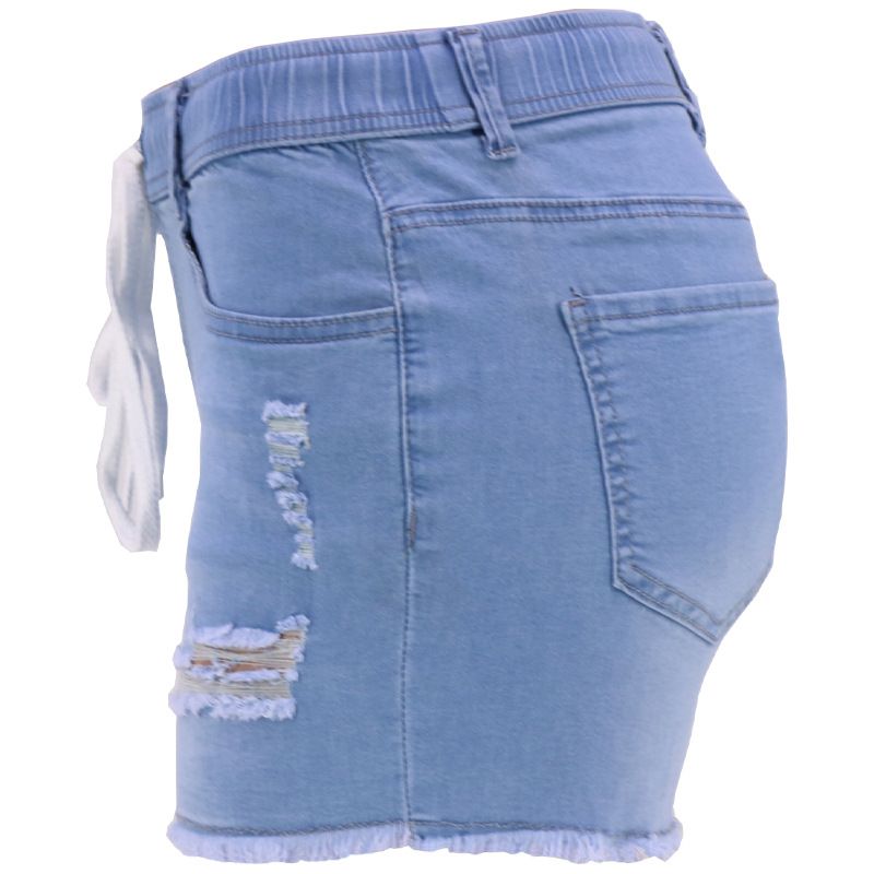 Jeans da donna aderenti, strappati, lavati, con coulisse elastica, a vita alta_voghion.com