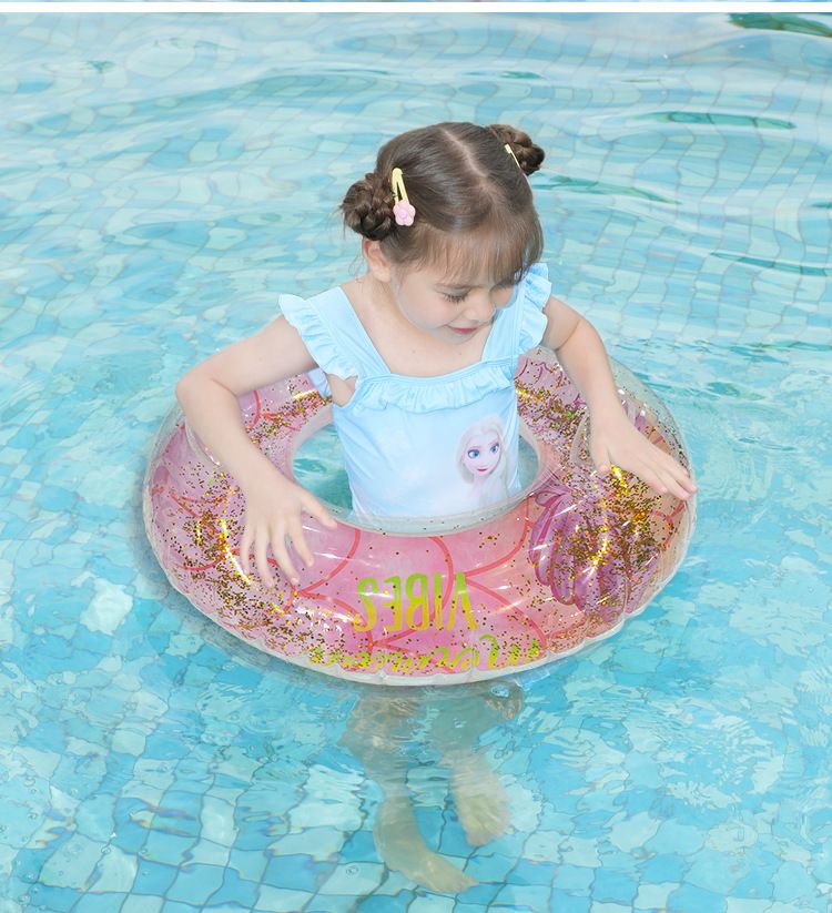Double-Layer PVC Mermaid Swim Ring For Kids 6-12 Years - Thickened Arm Float With Handles & Glitter Scales (Includes Air Pump & Repair Patch)_voghion.com