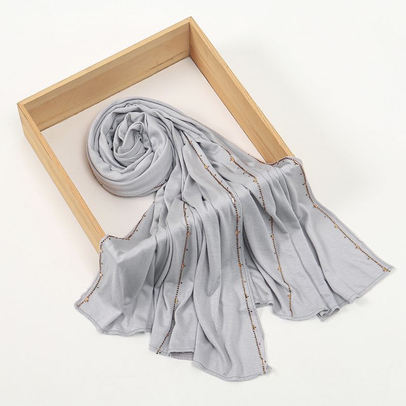 Women's Scarves New Modal Solid Color Hot Diamond Long Scarf Wholesale High Quality Breathable Soft Feel Mercerized Cotton Scarf For Women_voghion.com