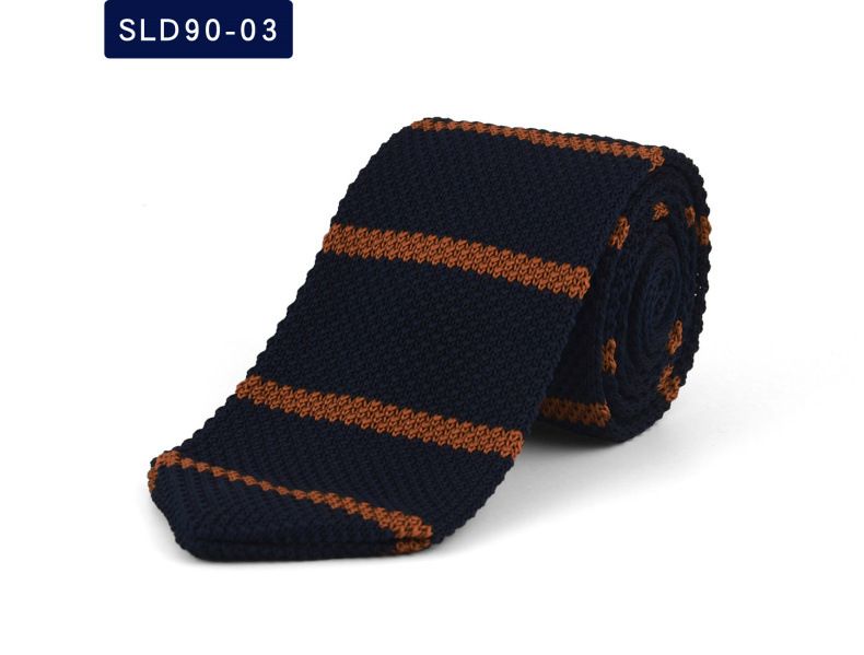 Cravatta a righe tinta unita in lana lavorata a maglia per uomo 2023, stile britannico, a forma di freccia appuntita, versione coreana, da 7 cm_voghion.com