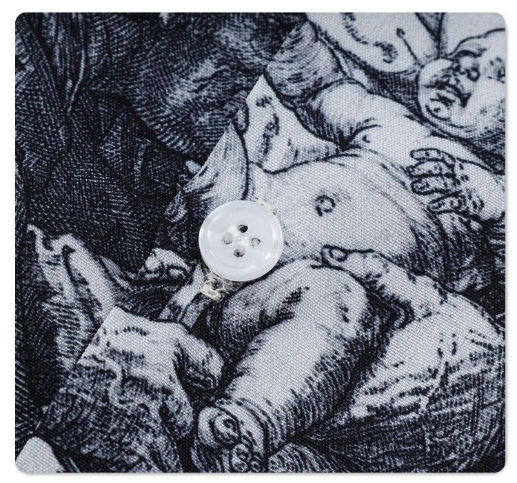 Grenzüberschreitender Außenhandel, europäische und amerikanische Freizeitmode, trendige Westküstenmarke, Retro-Römerprint, Kurzarm, Paarkleidung_voghion.com