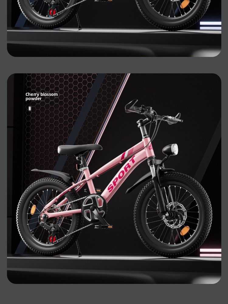 Bicicletta per bambini di età compresa tra 6-10-12-16 anni, bici da montagna con doppio freno a disco e velocità variabile per ragazzi e ragazze._voghion.com