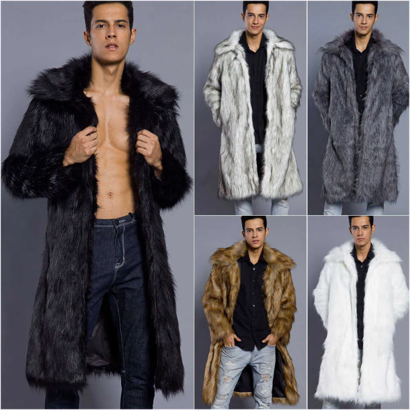 2018 herbst Winter Neue männer Quadrat Kragen Faux Nerz Pelz Langen Mantel High-grade Mann Komfortable Dicke Warme windjacke_voghion.com