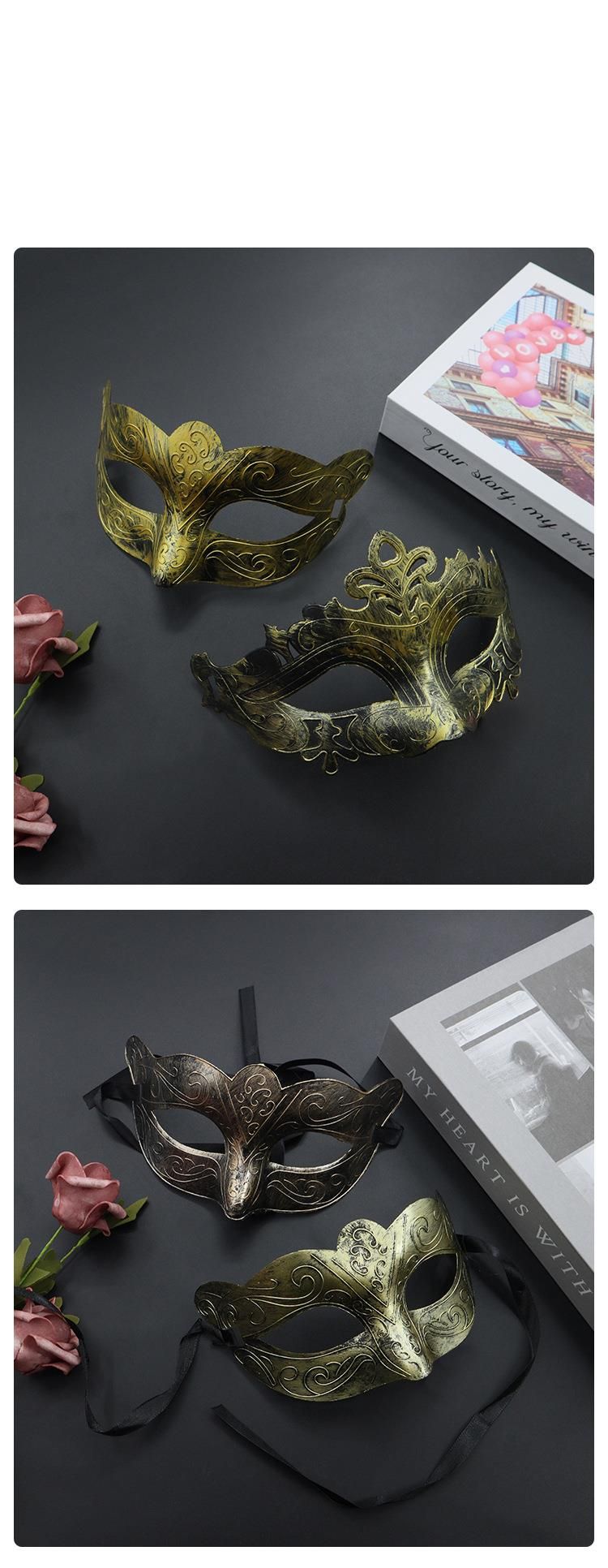 Halloween Neue Halbgesichtsmaske Mysteriöse High-End-Makeup-Ball Römischer Krieger Rollenspiel_voghion.com