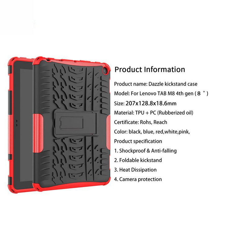 Für Lenovo Tab M8 4th Gen TB300FU/XU 8,0" Rüstung fall TPU + PC Stand Abdeckung coque für Lenovo M8 4th Generation ZABW0031JP ZABX0030JP_voghion.com