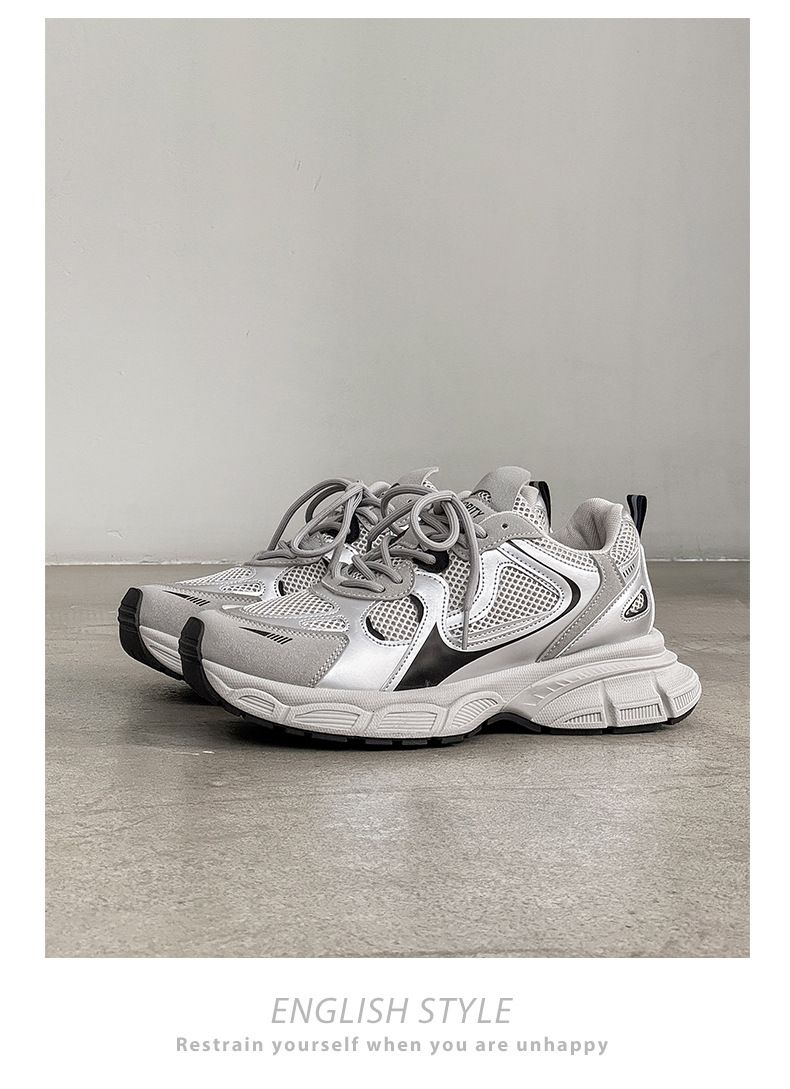 Men's Casual Sneakers Breathable Mesh Thick Sole Dad Shoes Lightweight Comfortable Walking Shoes_voghion.com