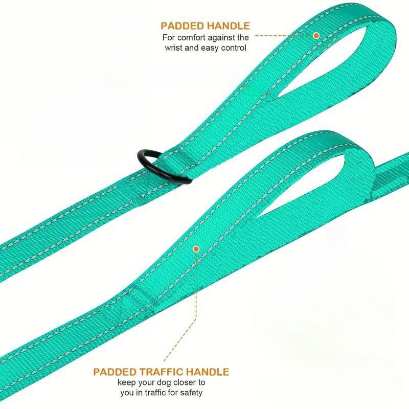 New Pet Supplies Walking Leash Large And Medium-sized Chain Double Handle Reflective Explosion-proof Punching Dog Rope_voghion.com
