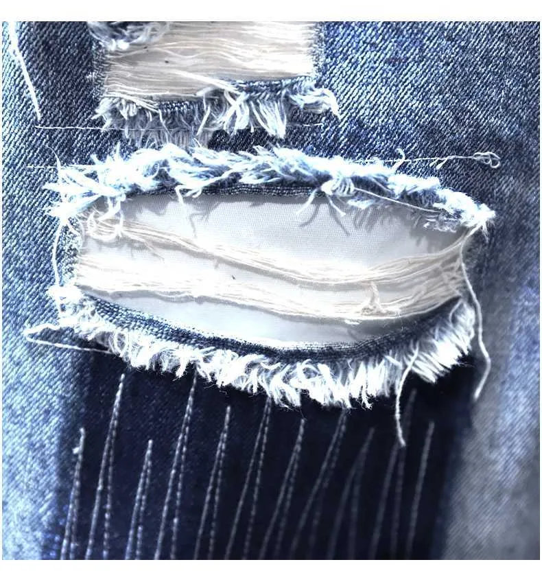 Männer Männer Zerrissene Sommer Große Löcher Fit Hohe Qualität Männlich Baumwolle Gerade Patchwork Denim Jeans Shorts 38 T230502_voghion.com