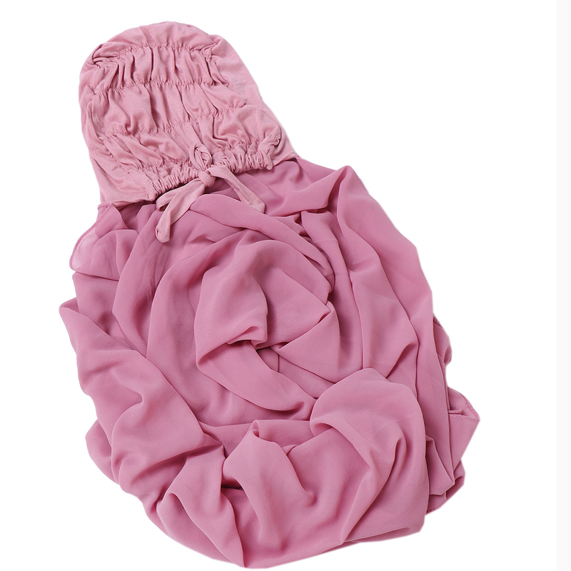 Ensemble de chapeaux turban plissé avec cordon de serrage pour femmes, ensemble de chapeaux à fond plissé en mousseline de soie avec perles monochromes_voghion.com