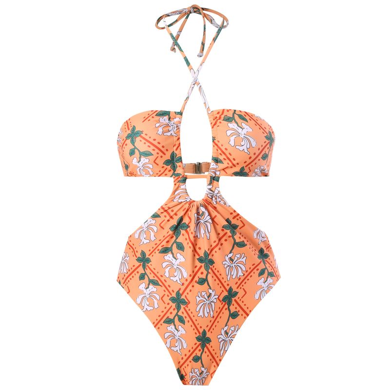Maillot de bain sexy double face pour femme, ensemble bikini plissé à col licou, jupe longue en mousseline de soie_voghion.com