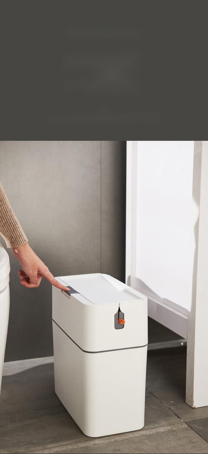 Coperchio a fessura per uso domestico, imballaggio automatico, soggiorno, cucina, camera da letto, bagno, corda di trazione, scopino per WC autoportante, spazzatura_voghion.com