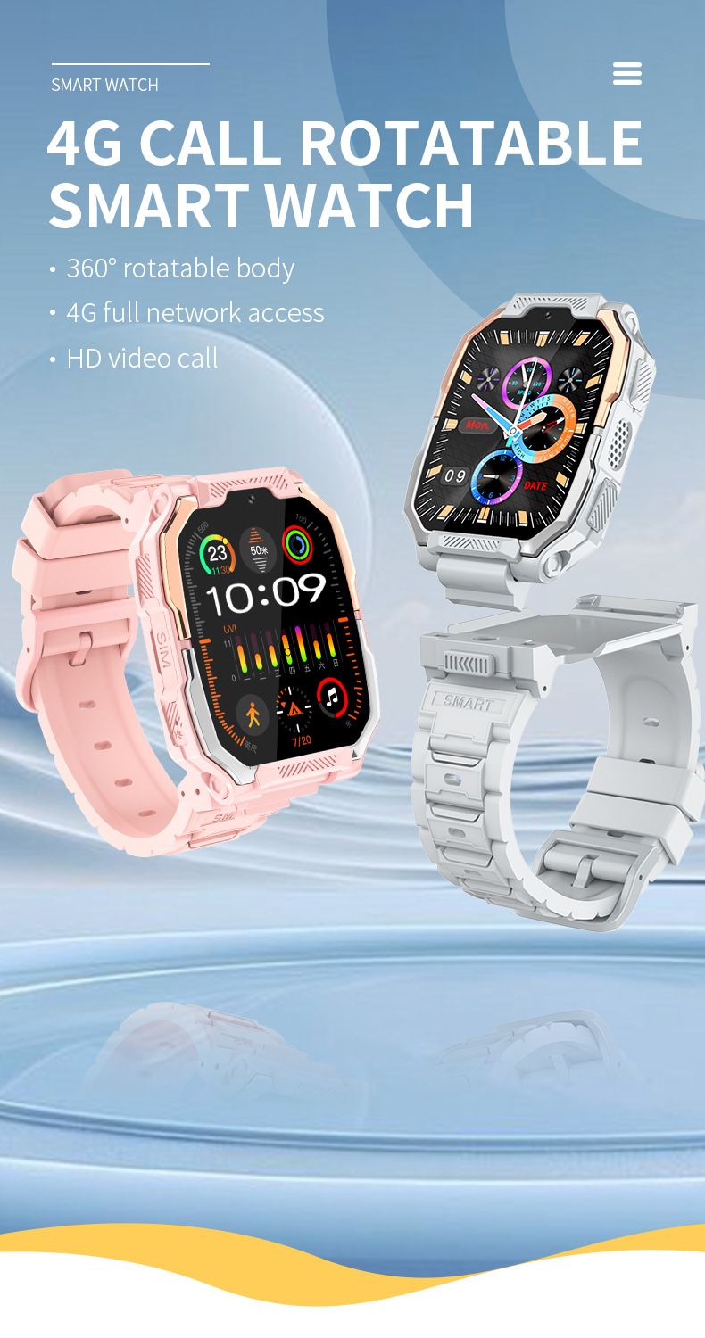 4G volledig netwerk kindertelefoonhorloge met kaartinvoer, slimme oproeppositionering, multifunctioneel horloge, directe verkoop vanuit de fabriek_voghion.com