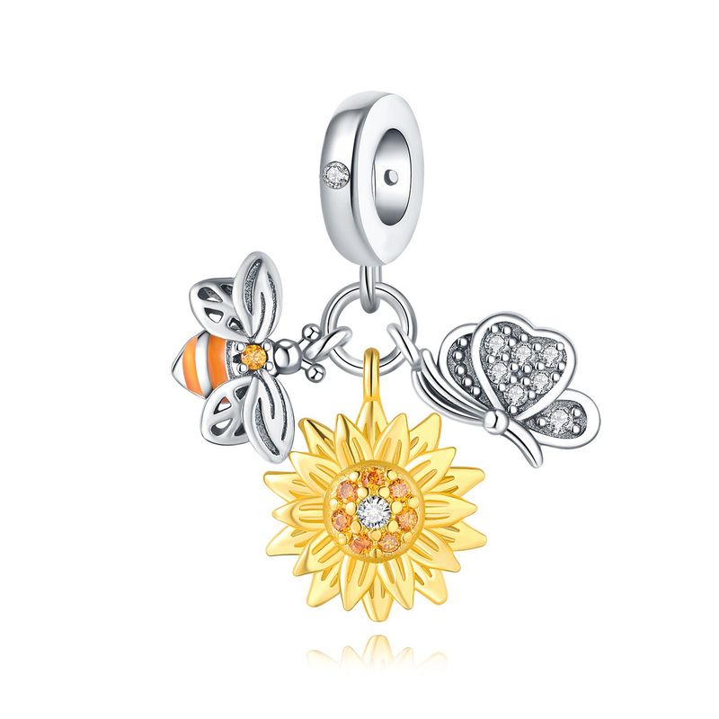 Women's Jewelry Insect Dragonfly Butterfly Firefly Charm Pendant Beads Jewelry With Bracelet Pieces White Copper Plated Silver_voghion.com